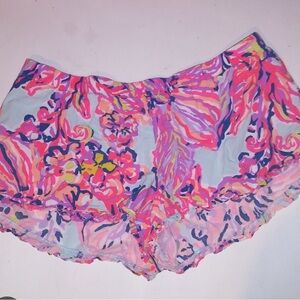 Lilly Pulitzer shorts, medium hundred percent rayon ruffle
